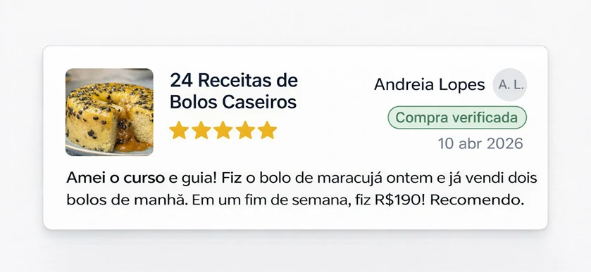 Andreia Lopes — Fiz R$190 em um fim de semana. Compra verificada.